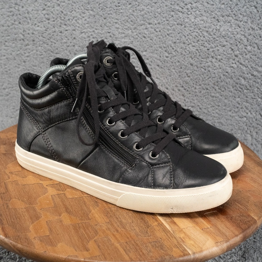 Taos Women's Union Black Leather High Top Supportive Comfort Sneakers Size 9.5